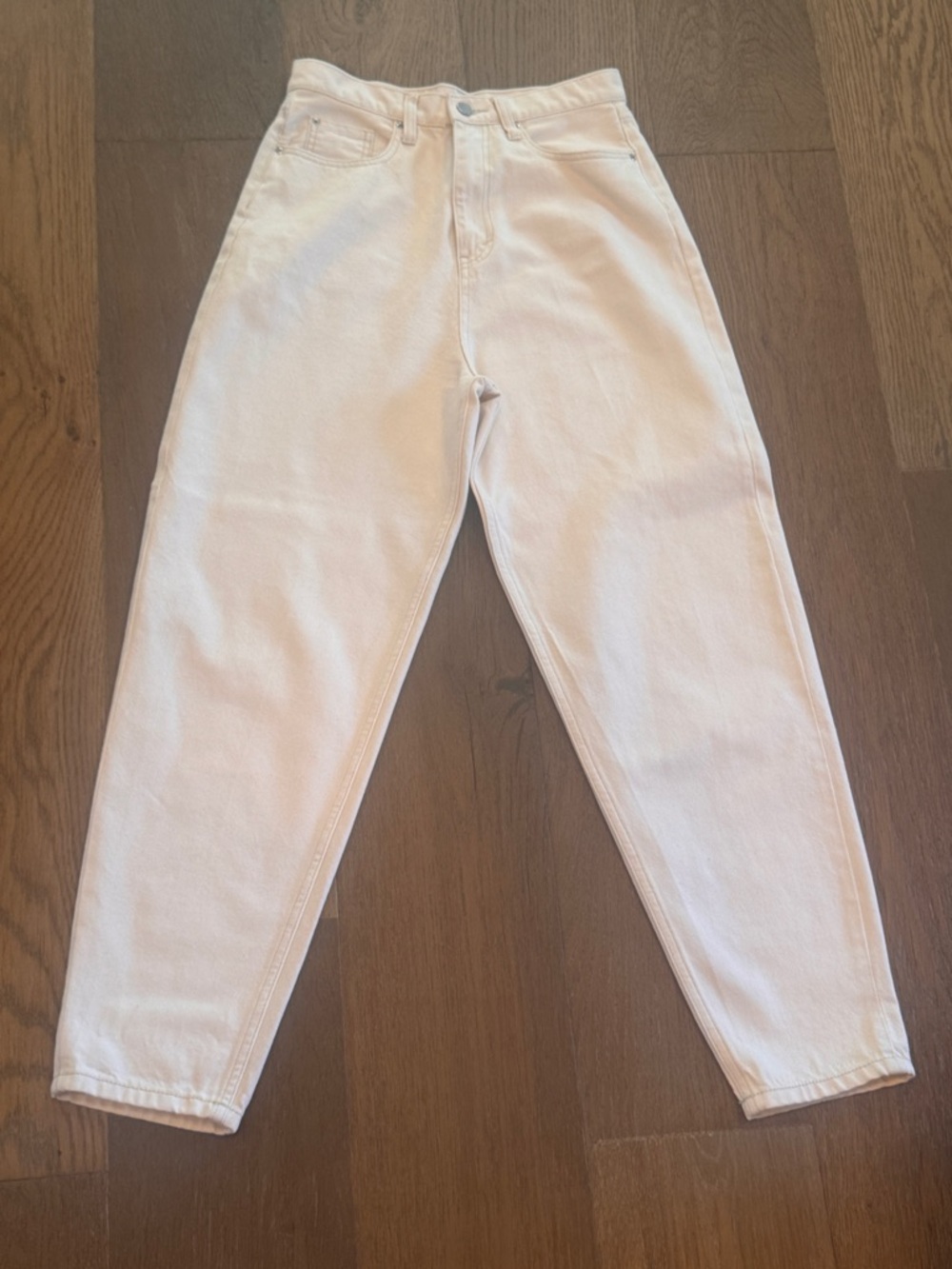 High-Waisted Cream WeWoreWhat Jeans